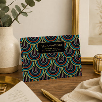 Boho Wedding Envelope with Embroidered Arch Patter