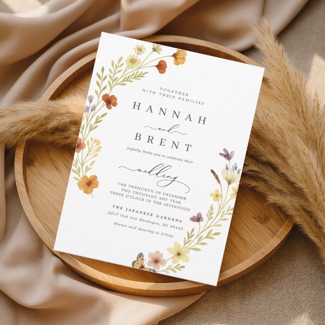 Boho Wedding Floral Invitation (Creator Uploaded)