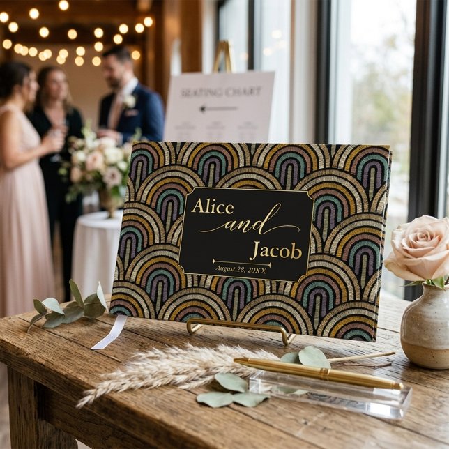 Boho Wedding Guest Book with Embroidered Pattern (Creator Uploaded)
