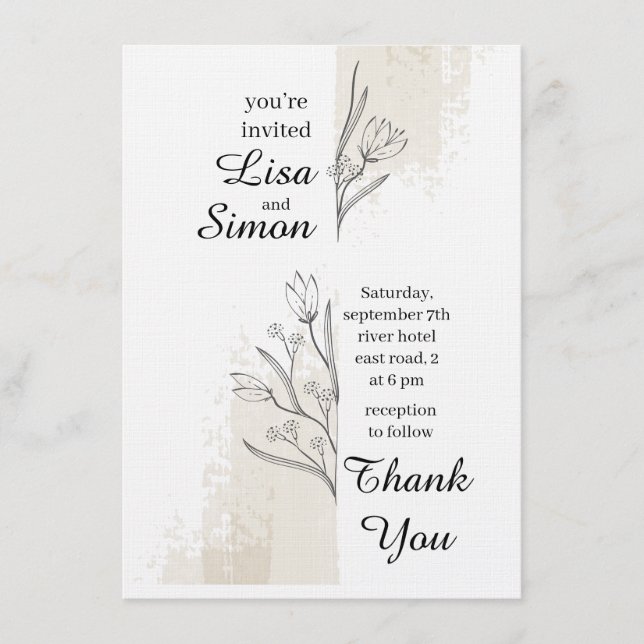 boho wedding invitation (Front)