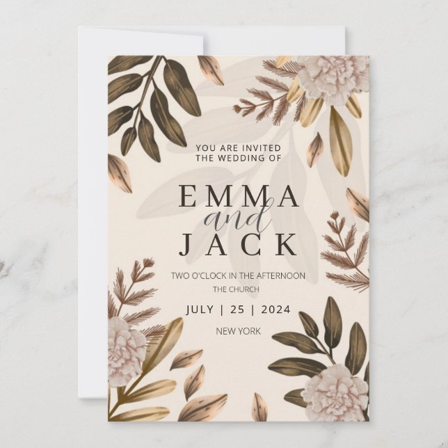 Boho Wedding Invitation  (Front)
