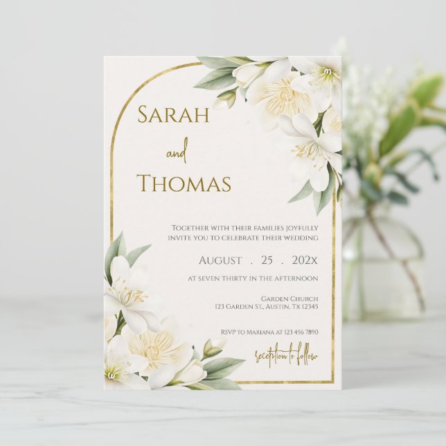 Boho Wedding Invitation (Standing Front)