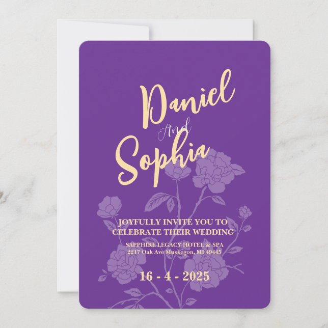 Boho wedding invitation  (Front)