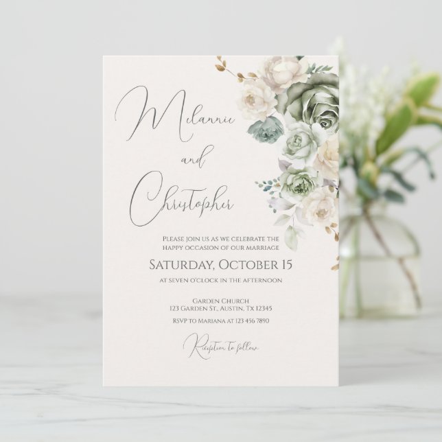 Boho Wedding Invitation (Standing Front)
