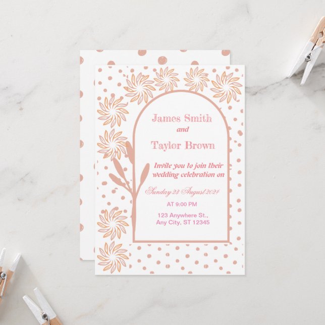 Boho wedding invitation (Front/Back In Situ)