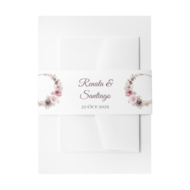 Boho Wedding Invitation Belly Band (Front Example)