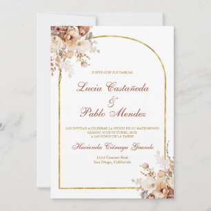 Boho wedding invitation in spanish