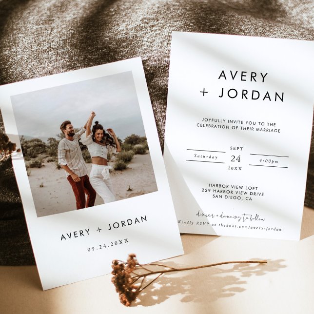 Boho Wedding Invite | Modern Minimalist Photo (Creator Uploaded)