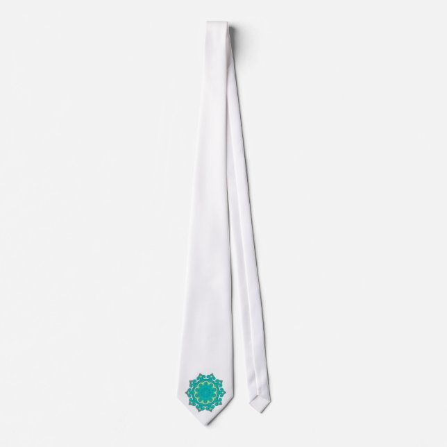 Boho Wedding Mandala | Bohemian Aqua Turquoise Tie (Front)