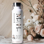 Boho Wedding Neutral Floral Letter Maid of Honour Water Bottle<br><div class="desc">Maid of Honour gift to personalise. Maid of Honour is lettered with neutral boho floral letters and handwritten script. You can also add the name of the bride and groom and their wedding date, which frames a co-ordinating floral ampersand. Lovely wedding party keepsake gift and perfect for a fall wedding,...</div>