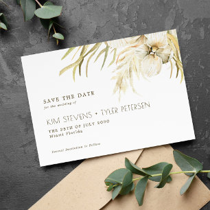 Boho wedding pampas grass modern wedding save the date