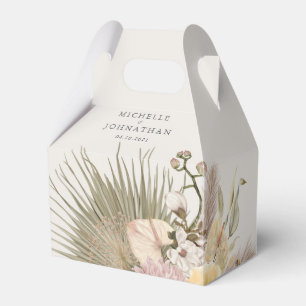 Boho Wedding Pampas Grass Palm Grass Orchid Favour Box