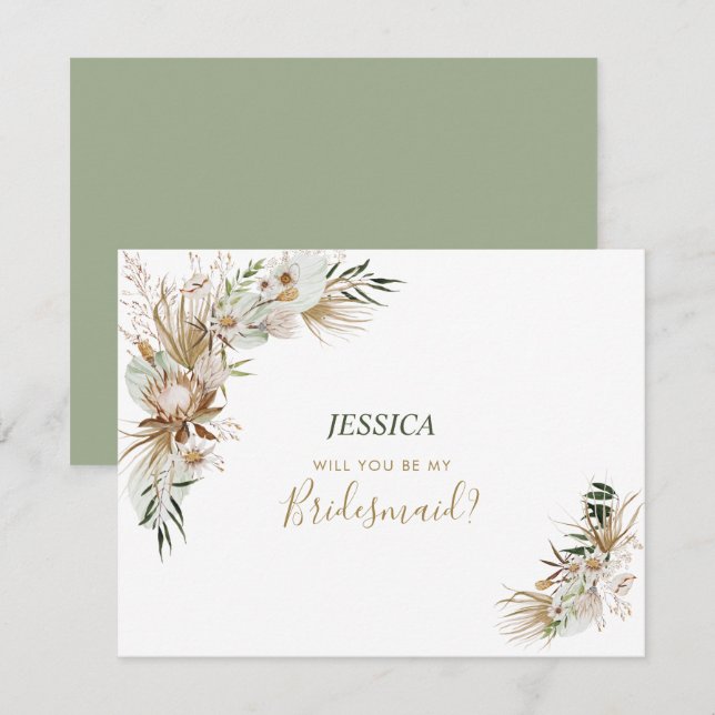 Boho Wedding Party Will you be my Proposal Card (Front/Back)