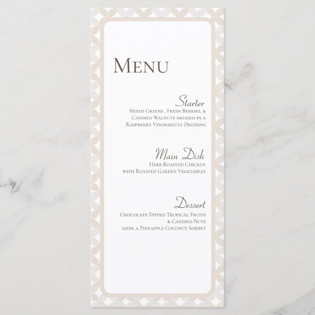 Boho Wedding Personalised Plate Menu Cards (Front)