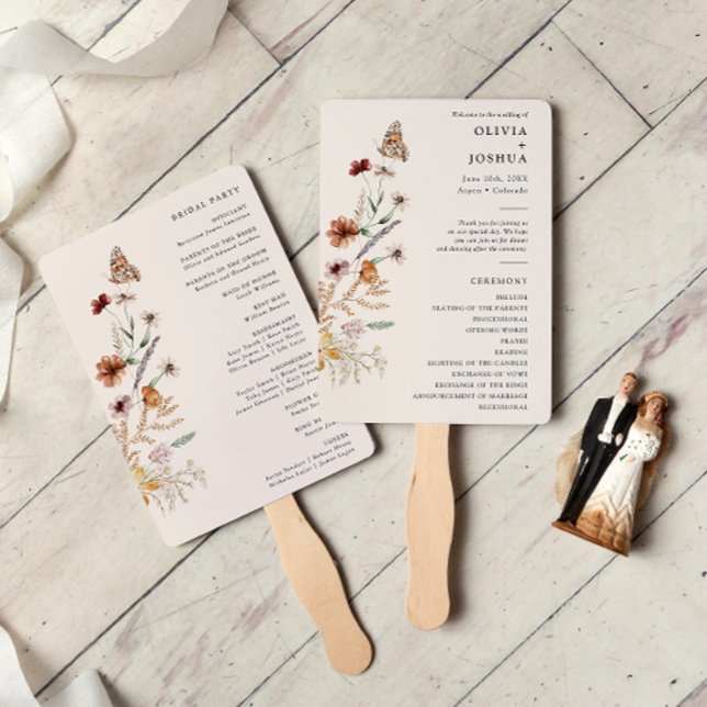 Boho Wedding Program Hand Fan (Boho Wedding Program Hand Fan
)