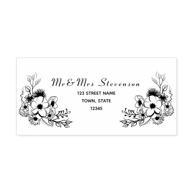 Boho Wedding Return Address Self-inking Stamp (Design)