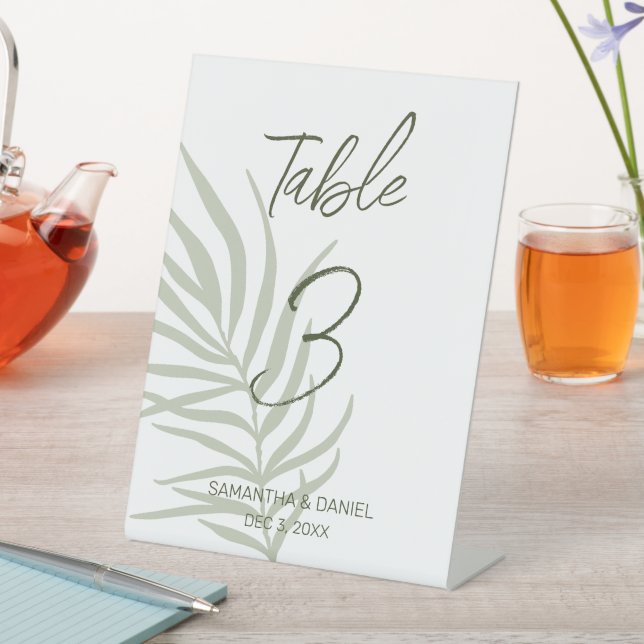 Boho Wedding Table Number Pedestal Sign (In SItu)