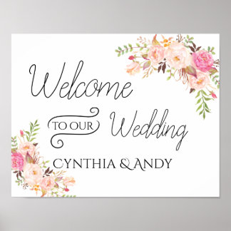 Boho Welcome to Our Wedding Poster Sign
