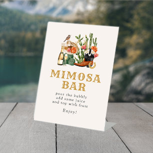 Boho Western Bar Pedestal Sign