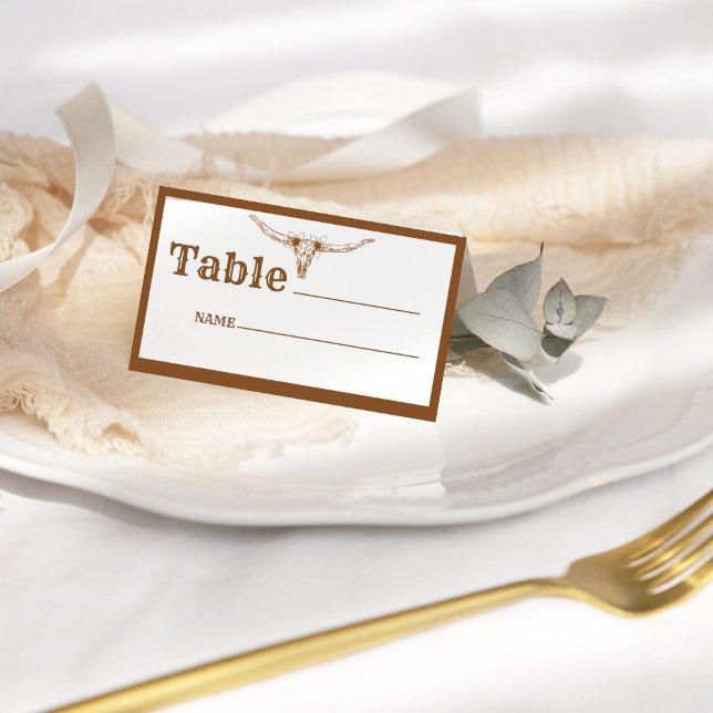 Boho Western Cowboy Monogram  travel theme wedding Place Card (Creator Uploaded)