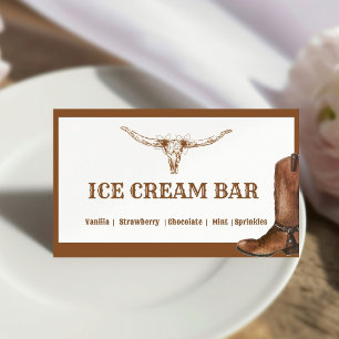 Boho Western Cowboy Wedding buffet Ice Cream 