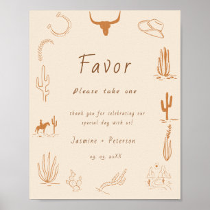 Boho Western Favorite People Wedding Favor sign