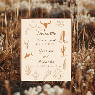 Boho Western Favourite People Wedding Seating char Poster