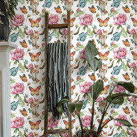 Boho Western Floral Cow Skull Butterflies
