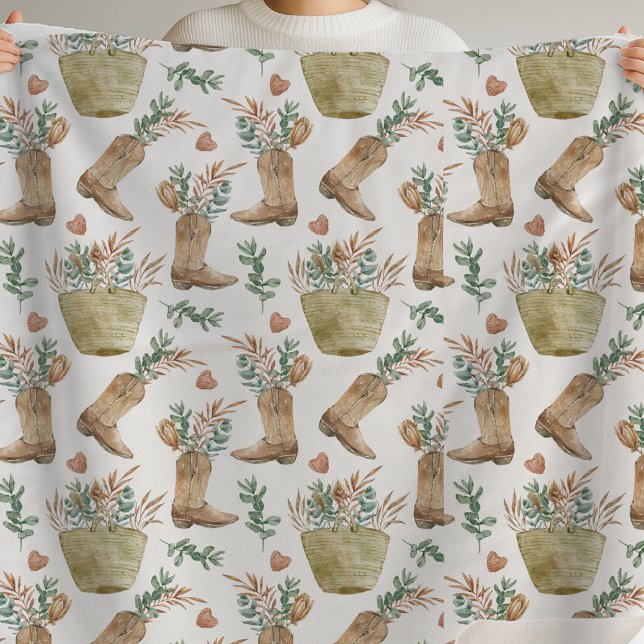 Boho Western Floral Sherpa Blanket (Creator Uploaded)