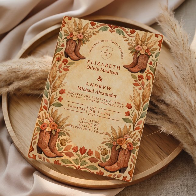 Boho Western Garden Wedding Invitation (Creator Uploaded)