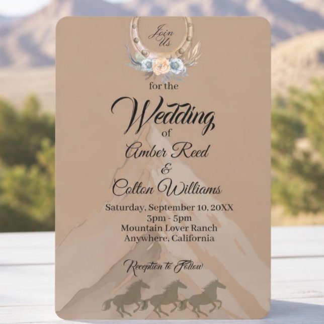 Boho Western Mountain Wedding Invitation (Creator Uploaded)