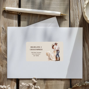 Boho Western Ranch Wedding Return Address Label