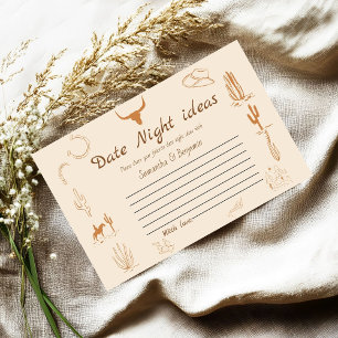 Boho Western Saddle Date Night Idea Bridal Shower Enclosure Card