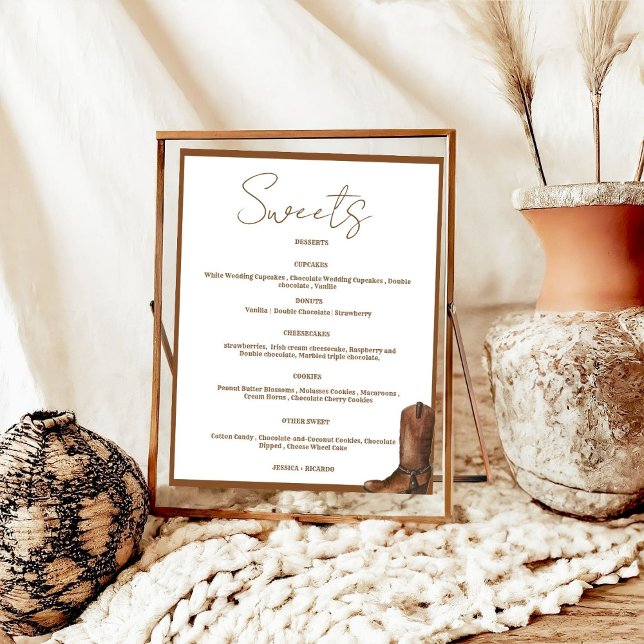 Boho Western  wedding sweet dessert bar sign (Creator Uploaded)