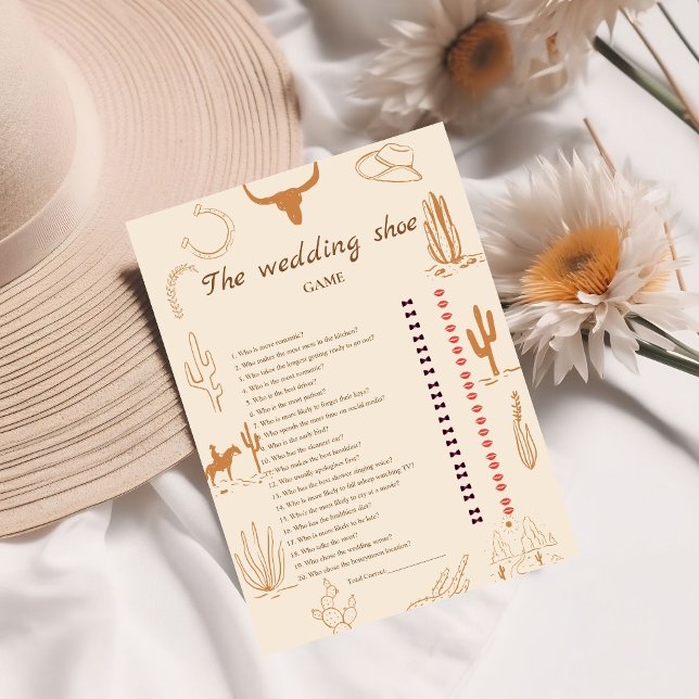 Boho Western wedding  Weding Shoe Game Card (Creator Uploaded)