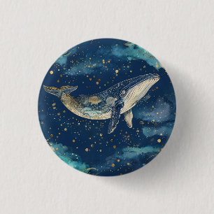 Boho Whale Mandala 3 Cm Round Badge