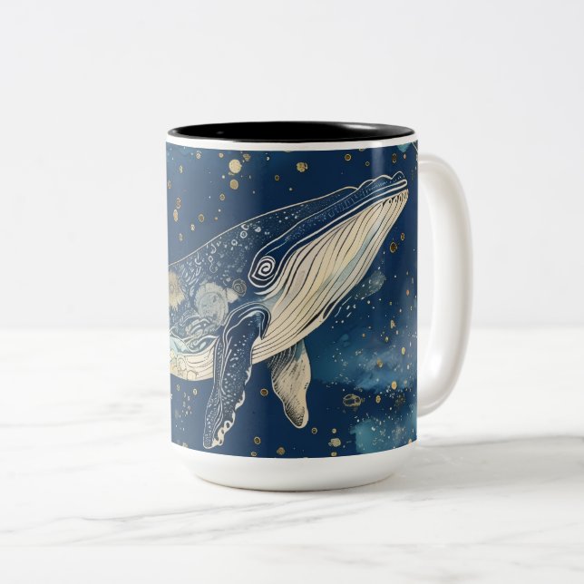 Boho Whale Mandala Mug (Front Right)