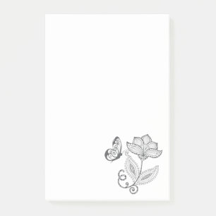 BOHO Whimsical Butterfly and Flower Post-it Notes