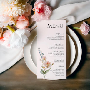 Boho Whimsical Floral Minimalist simple Menu