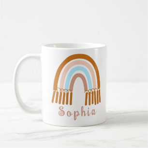 Boho Whimsical Rainbow with Personalised Name Coffee Mug
