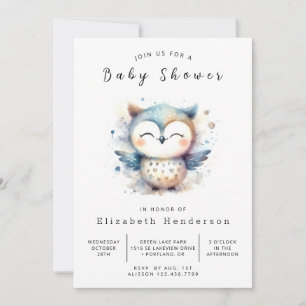 Boho Whimsy Owl Baby Shower Invitation