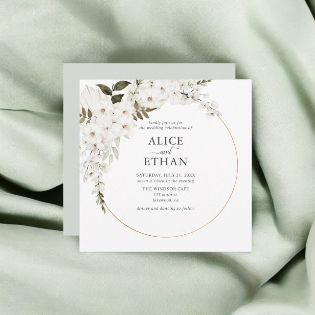 Boho White Floral Elegant Invitation (Creator Uploaded)