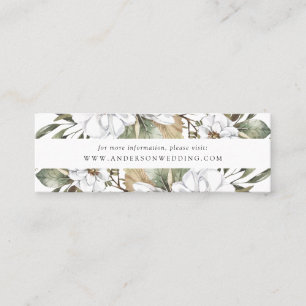 Boho White Floral & Greenery Wedding Website Cards