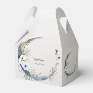 Boho White Orchid Flowers Blue Moon Elegant Party Favour Box