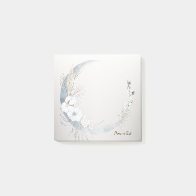 Boho White Orchid Flowers Blue Moon Elegant Post-it Notes (Front)