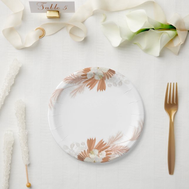 Boho White Paper Plates (Wedding)