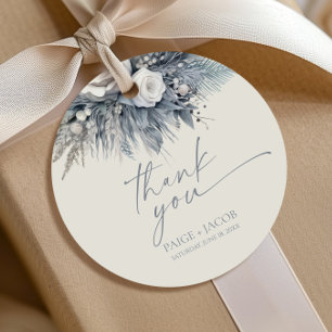 Boho White Rose Floral Flower Garden Wedding Favour Tags