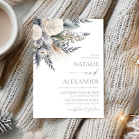 Boho White Rose Floral Flower Garden Wedding