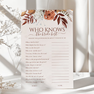 Boho Who Knows The Bride Best Bridal Shower Game