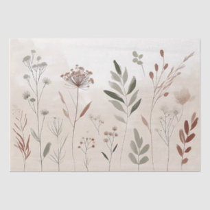 Boho Wild Flower Desert Garden Floral Pattern Tissue Paper
